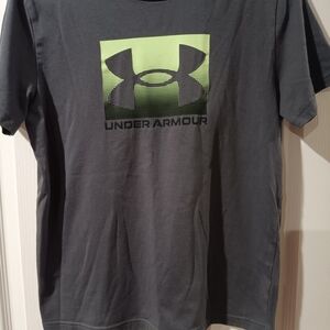 Under Armour Gray T-Shirt with Green Logo